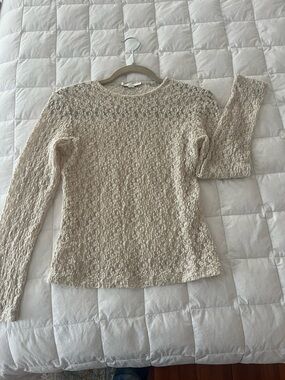 VINCE Cream Long Sleeve Top